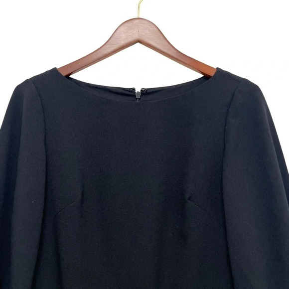 Eliza J Balloon Sleeve Shift Dress Boatneck Black Bussiness Casual Preppy Size 0 - Picture 4 of 9